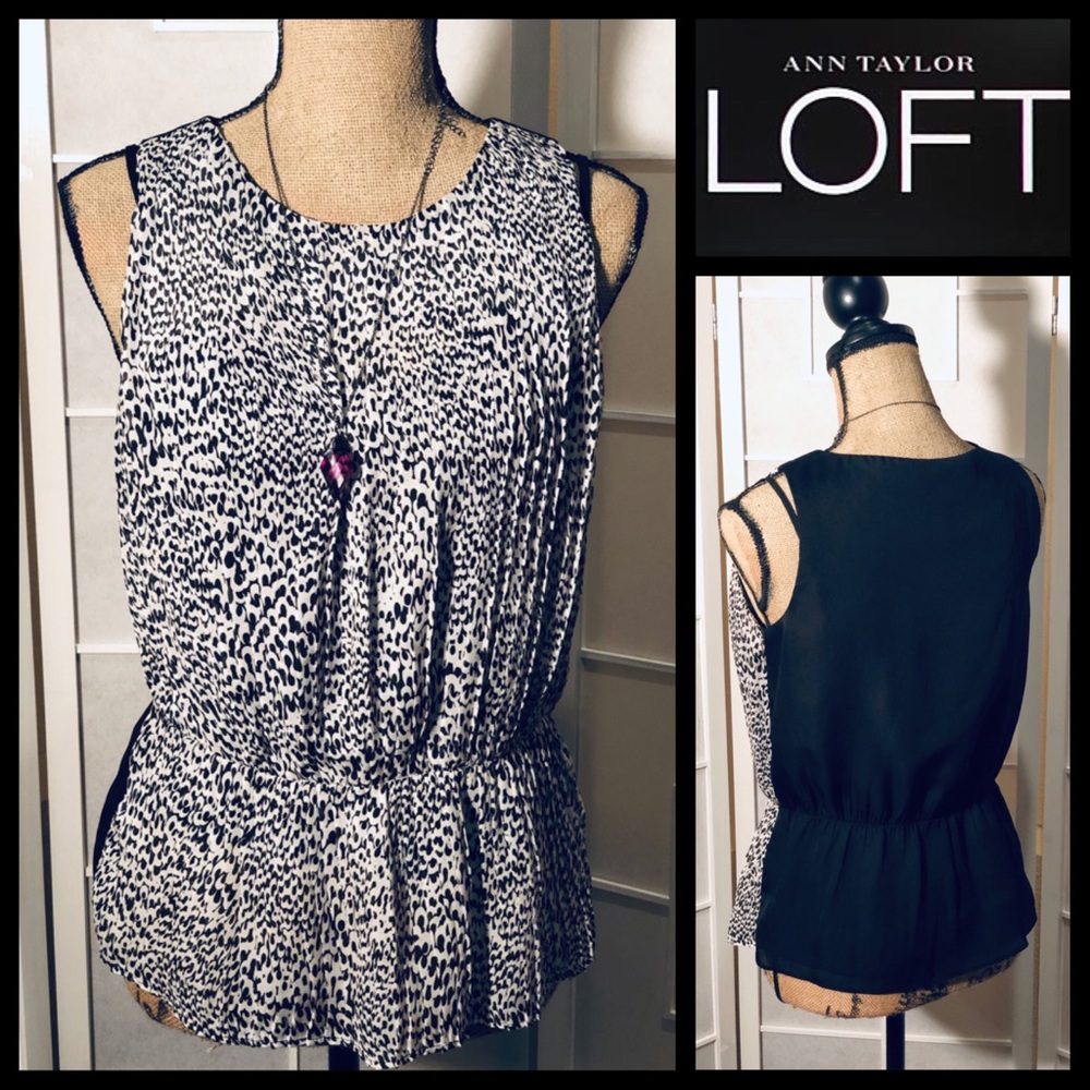 Ann Taylor LOFT Sleeveless Cheetah Print Shell